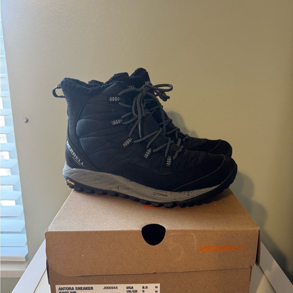 Women’s Antora Merrell Black and Gray Waterproof Sneaker Boot